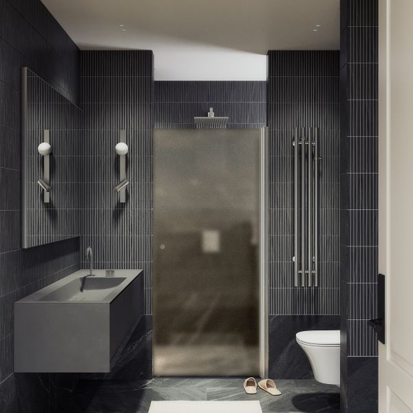 Душевая дверь MaybahGlass MGD-805-5 80см хром матовый